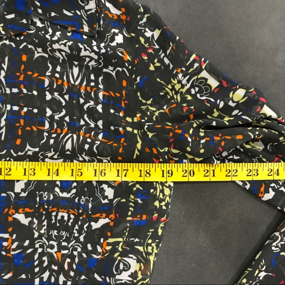 Cabi Sheer Multi Colored Button Up Size M - image 6